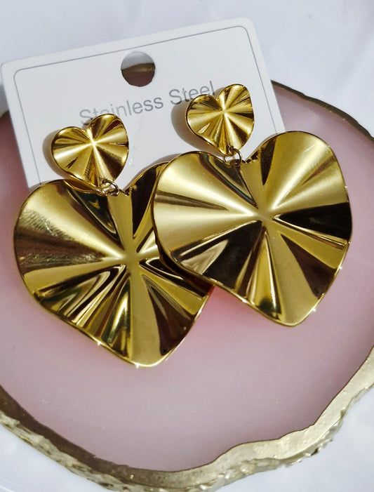 Aretes grandes corazón
